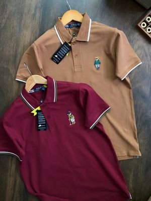 ​Ralph Lauren Premium Quality Cotton Collar Neck Half Sleeve Men's T-Shirt - 69 Pc