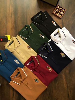 ​Ralph Lauren Premium Quality Cotton Collar Neck Half Sleeve Men's T-Shirt - 69 Pc