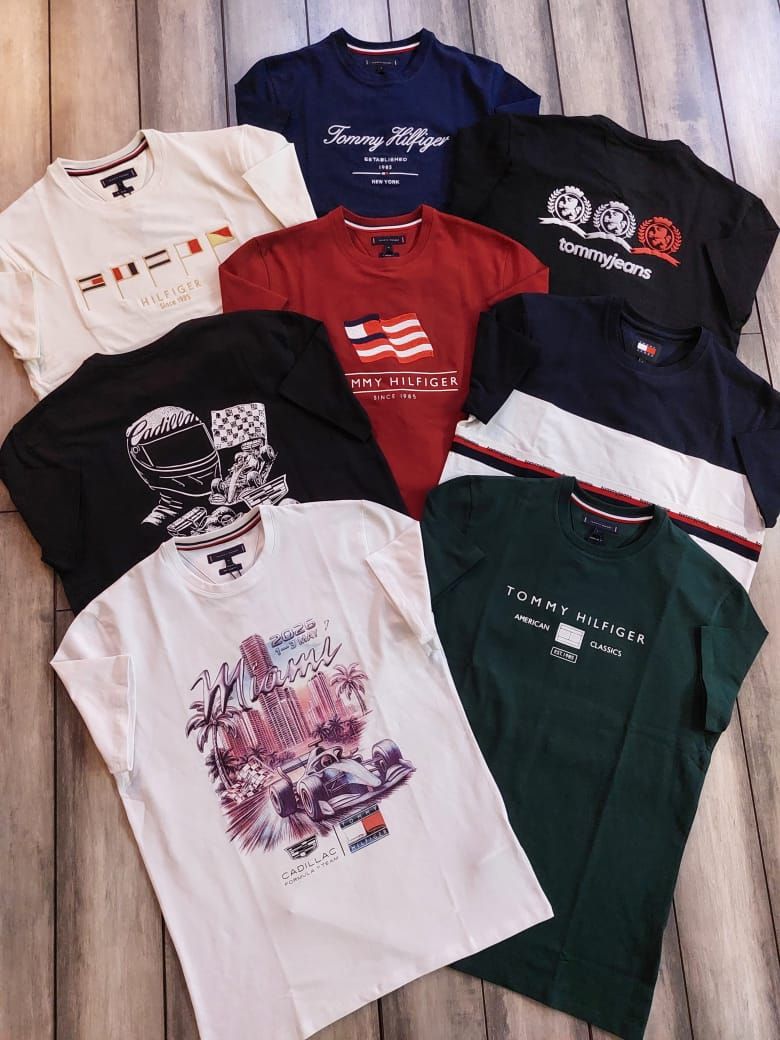 Tommy Premium Quality Round Neck Half Sleeve Men's T-Shirt - 68 Pc