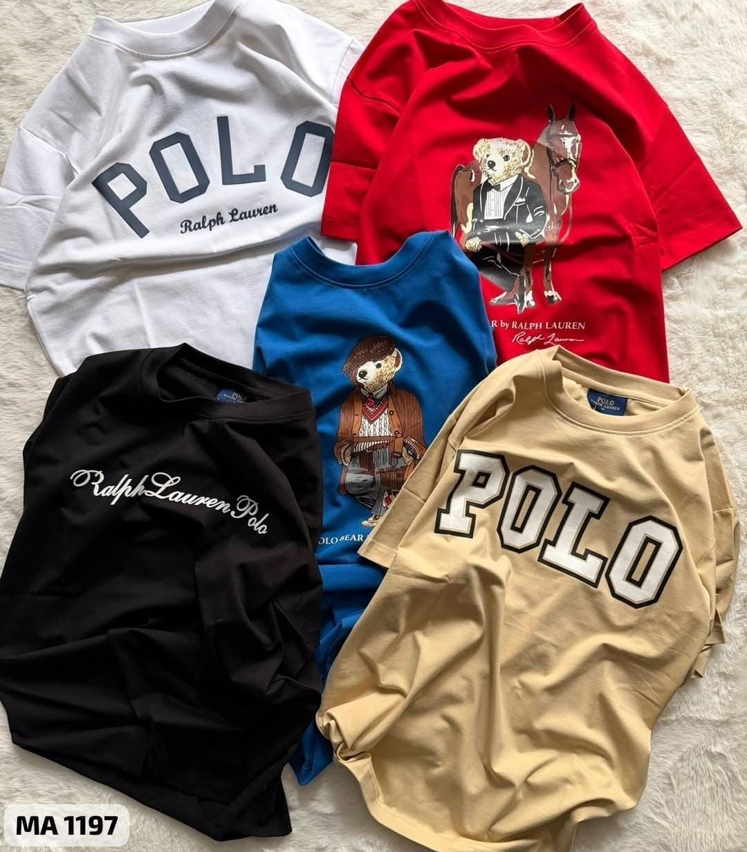 Ralph Lauren Premium Quality Round Neck Half Sleeve Men's T-Shirt - 48 Pc