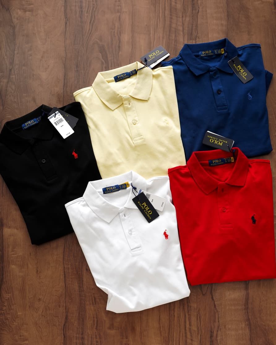 ​Ralph Lauren Premium Quality Collar Neck Half Sleeve Men's T-Shirt - 46 Pc