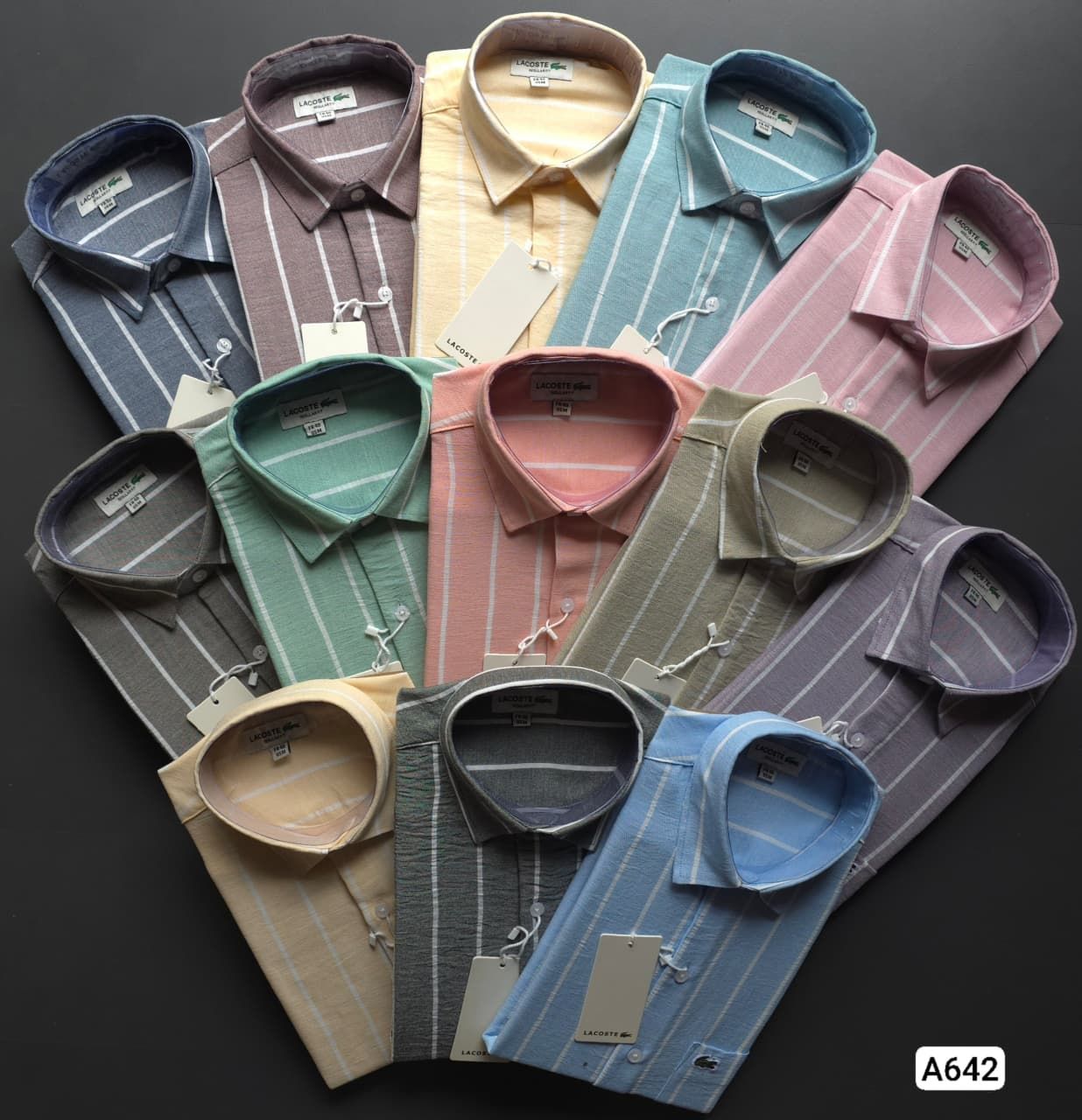 Men's Branded Premium Quality Crush Linen Fabric Collar Neck Full Sleeve Men's T-Shirt - 55 Pc