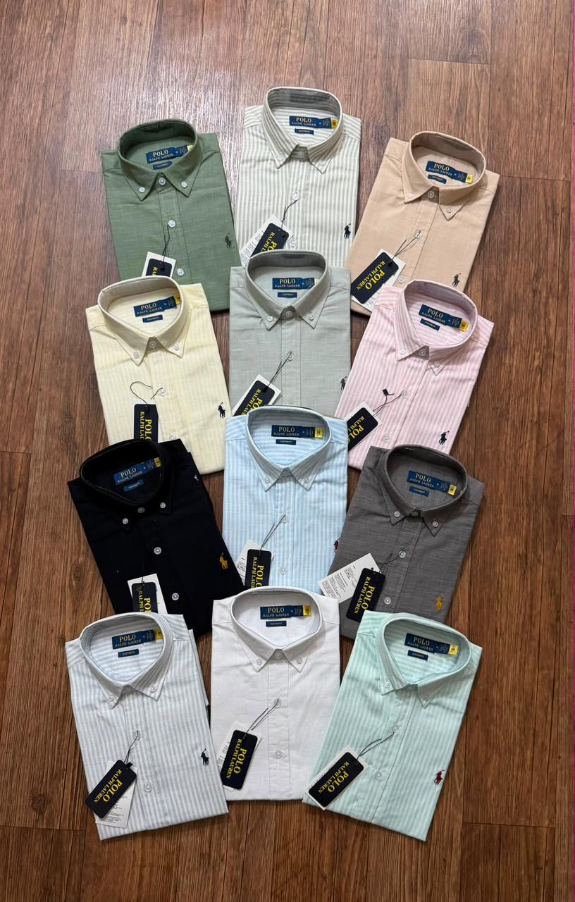 Ralph Lauren Premium Quality Collar Neck Full Sleeve Men's Shirt - 52 Pc