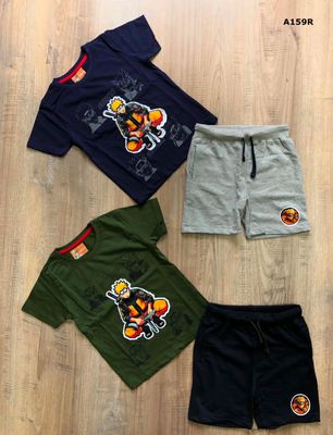 Avengers Premium Quality Cotton Round Neck T-Shirt &amp; Shorts kids Top &amp; Bottom - 67 Set