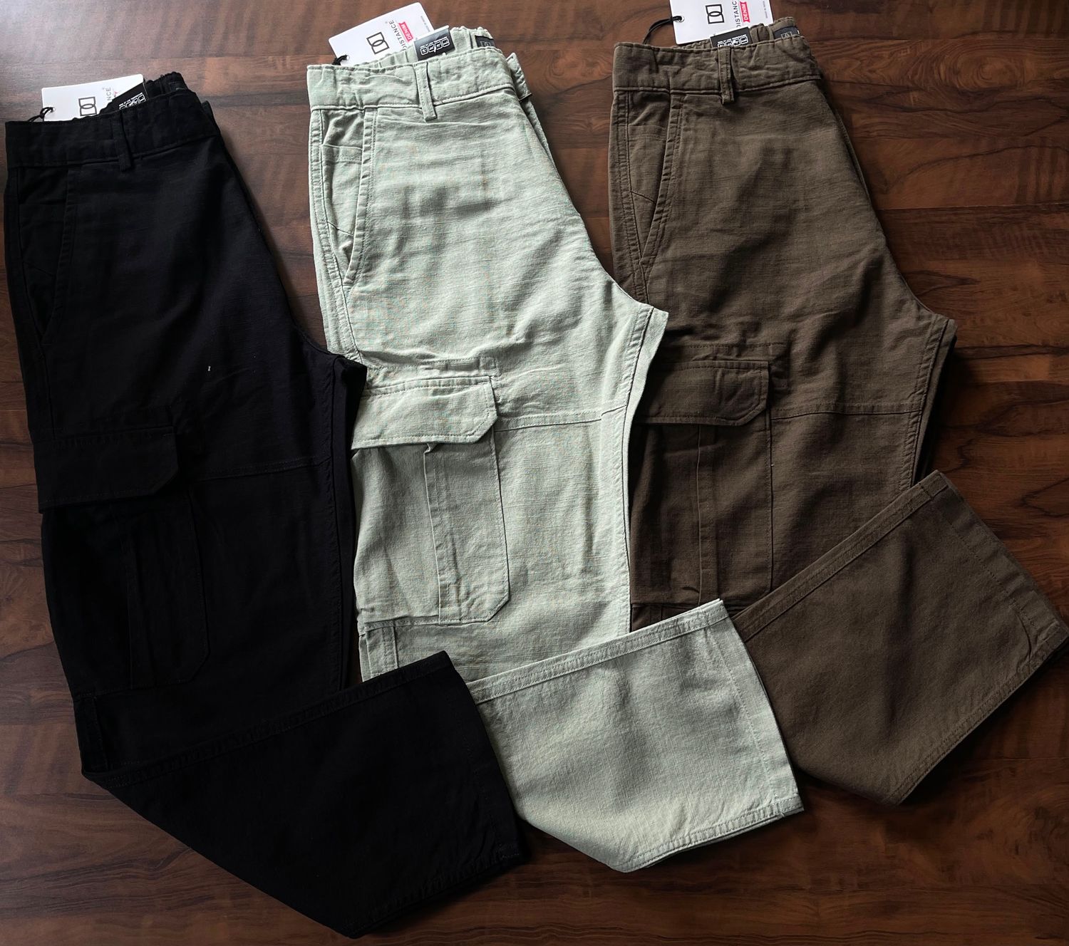Distance Denim Premium Quality Cotton Linen Baggy Fit Men's Cargo Jeans - 45 Pc