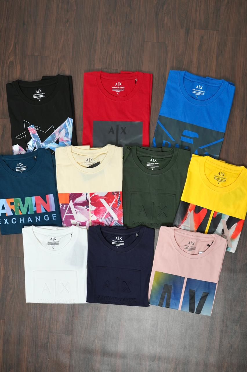 Armani Exchange Premium Quality Round Neck Half Sleeve Men's T-Shirt - 45 Pc