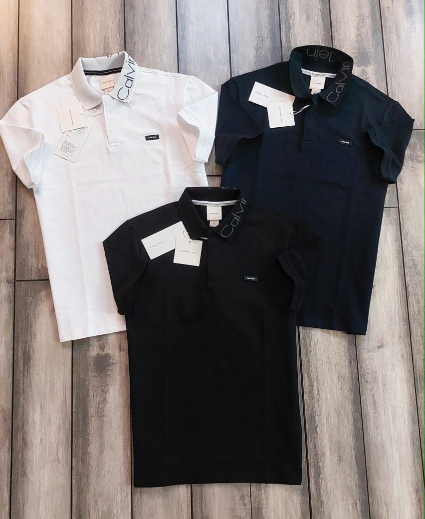 Calvin Klein Premium Quality Collar Neck Half Sleeve Polo T-shirt - 46 Pc