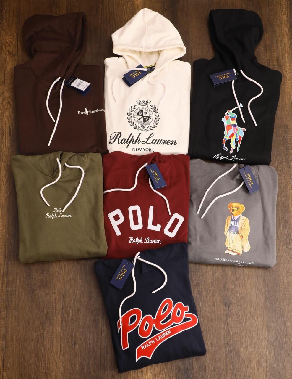 ( ​Big size ) Ralph Lauren Premium Quality Cotton Hooded Full Sleeve Men's Hoodie - 48 Pc