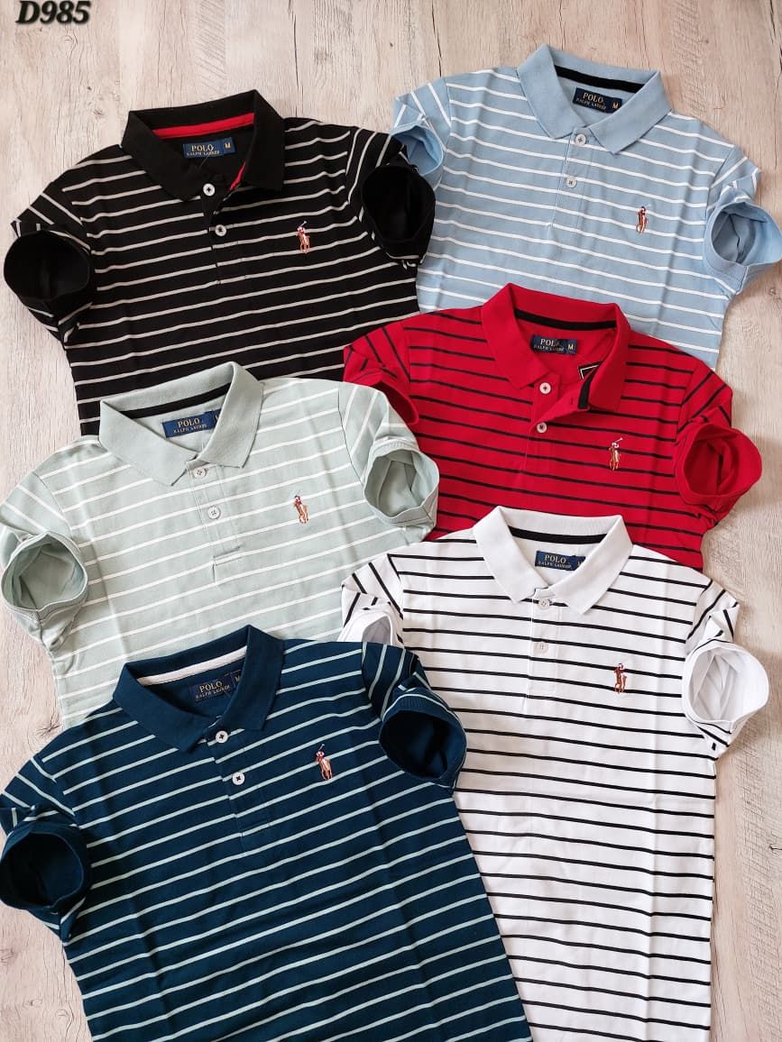 Ralph Lauren Premium Quality Cotton Collar Neck Half Sleeve Men's T-Shirt - 46 Pc