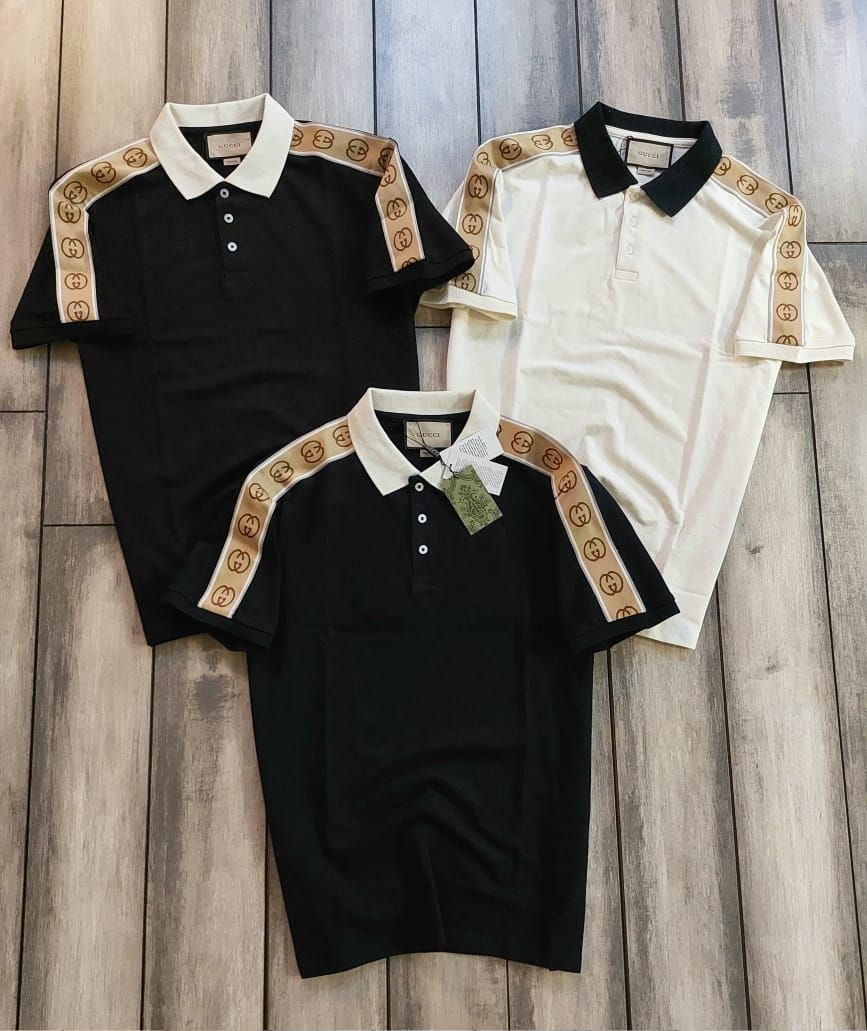 Gucci Premium Quality Collar Neck Half Sleeve Men's T-Shirt - 46 Pc