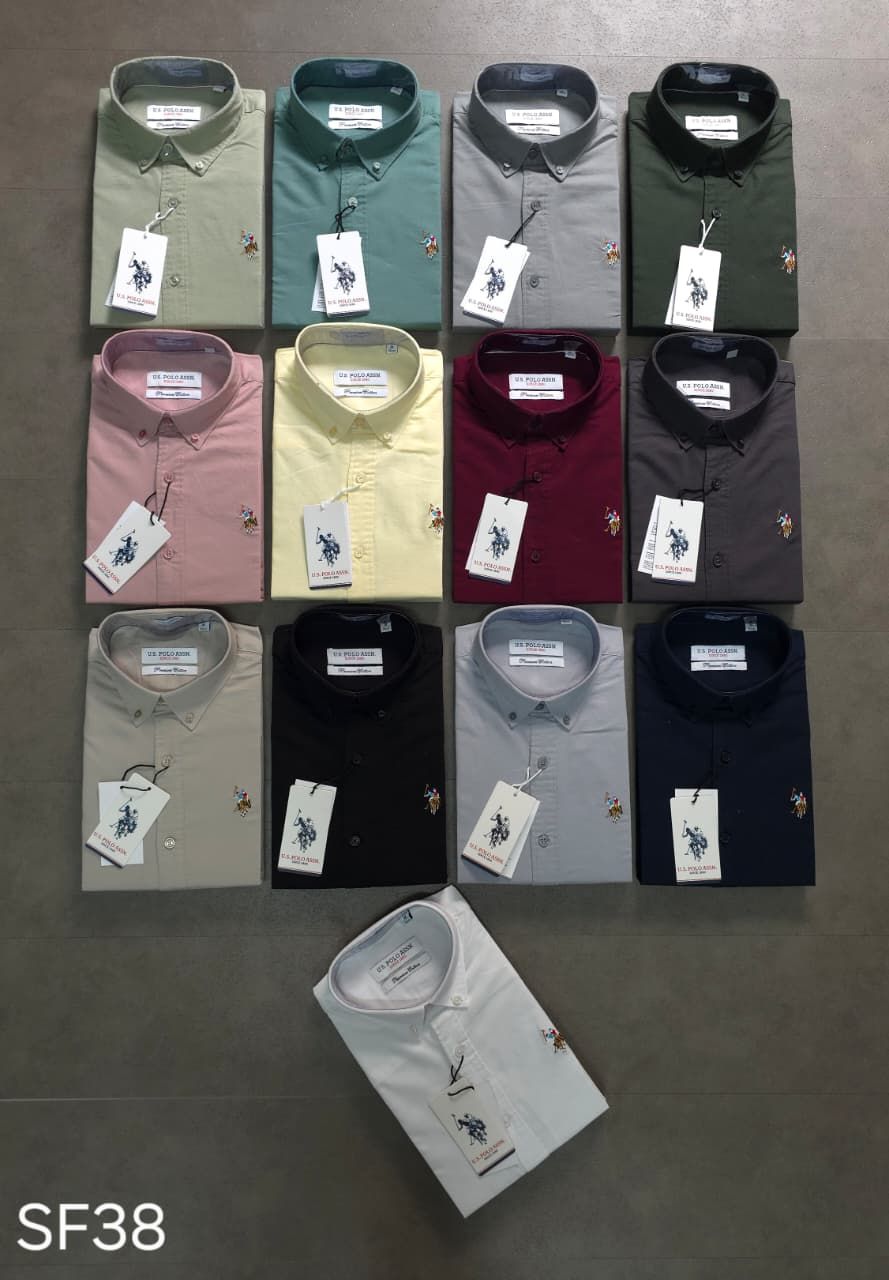 Us Polo Premium Quality Collar Full Sleeve Stand Collar Men's Shirt - 63 Pc