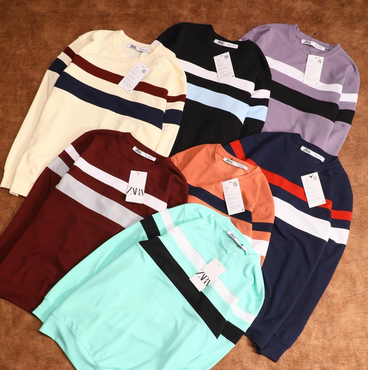 Zara Premium Quality Round Neck Full Sleeve Men's T-Shirt - 60 Pc