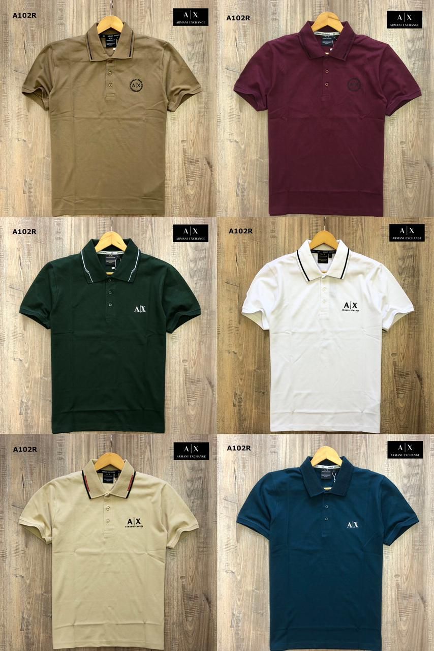 Armani Exchange Premium Quality Collar Neck Half Sleeve Men's T-Shirt - 38 Pc