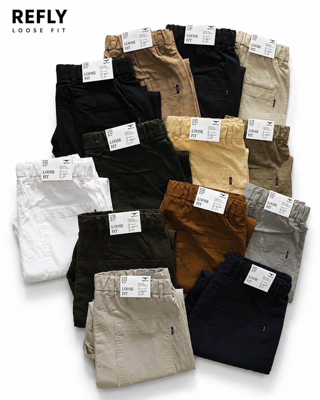 Refly Premium Quality Lenin Ankle Length Loose Fit Pant - 75 Pc
