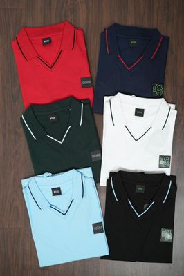 Hugo Boss Premium Quality Cotton Collar Neck Half Sleeve Men's T-Shirt - 58 Pc