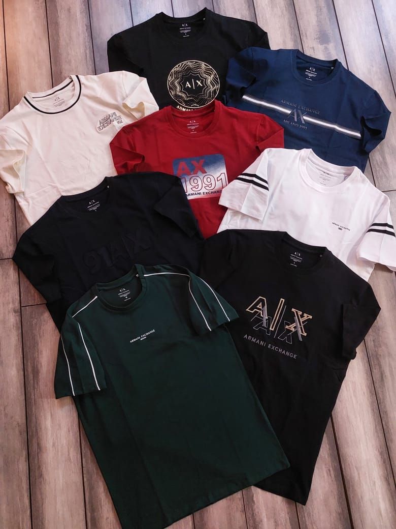 Armani Exchange Premium Quality Cotton Collar Neck Half Sleeve Men's T-Shirt - 68 Pc