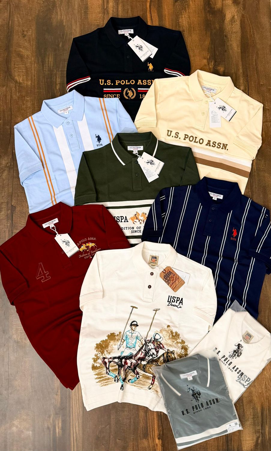 ( Big size ) Us Polo Premium Quality Cotton Collar Neck Half Sleeve Men's T-Shirt - 50 Pc