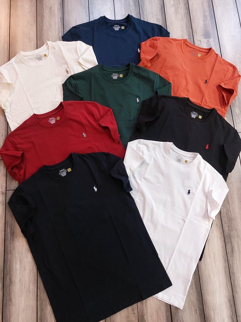 Ralph Lauren Premium Quality Cotton Collar Neck Half Sleeve Men's T-Shirt - 68 Pc