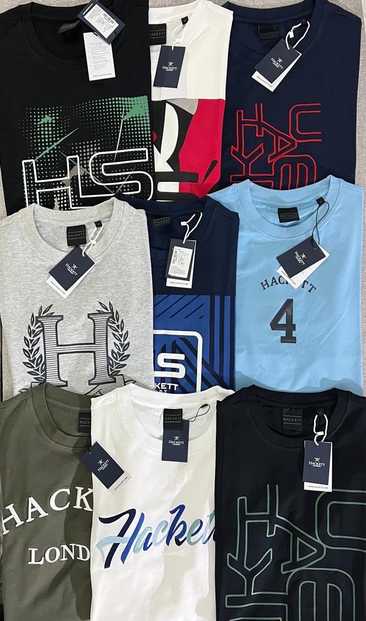 Hackett Premium Quality Round Neck Half Sleeve Men's T-Shirt - 76 Pc