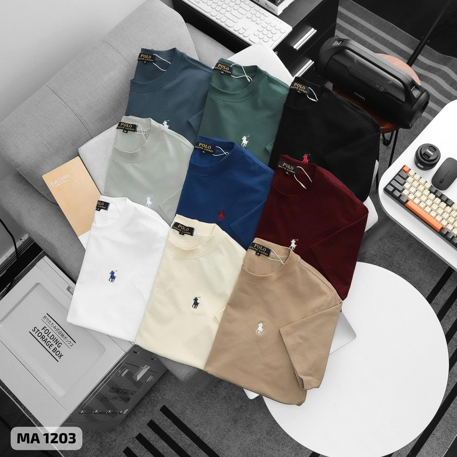 Ralph Lauren Premium Quality Cotton Round Neck Half Sleeve Men's T-Shirt - 40 Pc