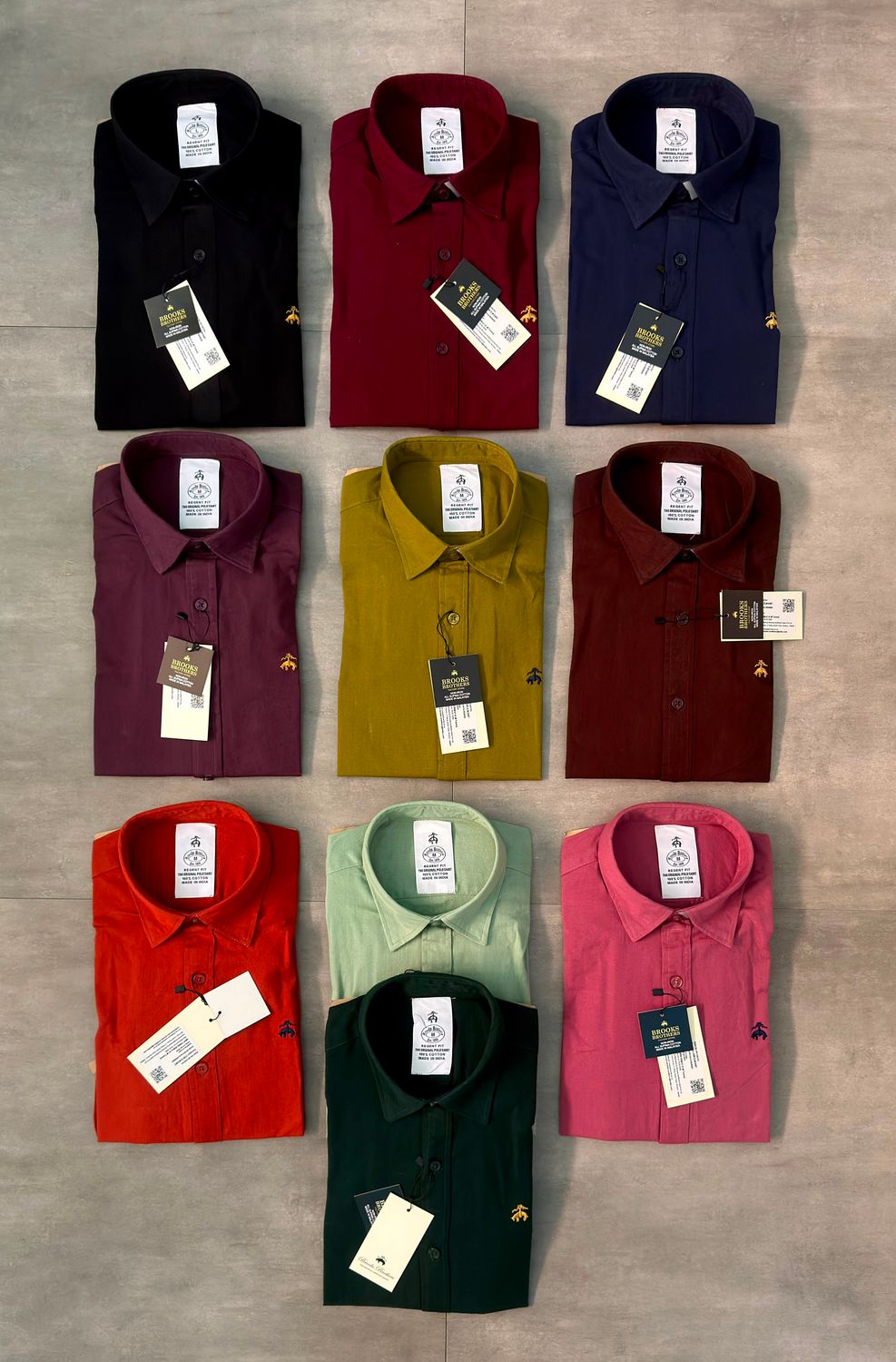 Brook Brothers Premium Quality Linen plain Collar Neck Full Sleeve Men's Shirt -48 Pc