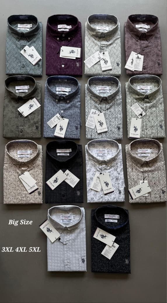 ( Big size ) Us Polo Cotton Full Sleeve Men's Shirt - 50 Pc