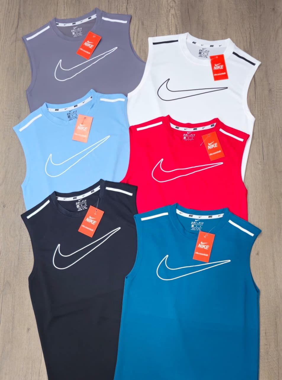 Nike Premium Quality Rebook Knit Round Neck Sleeve Less Men's T-Shirt - 60 Pc