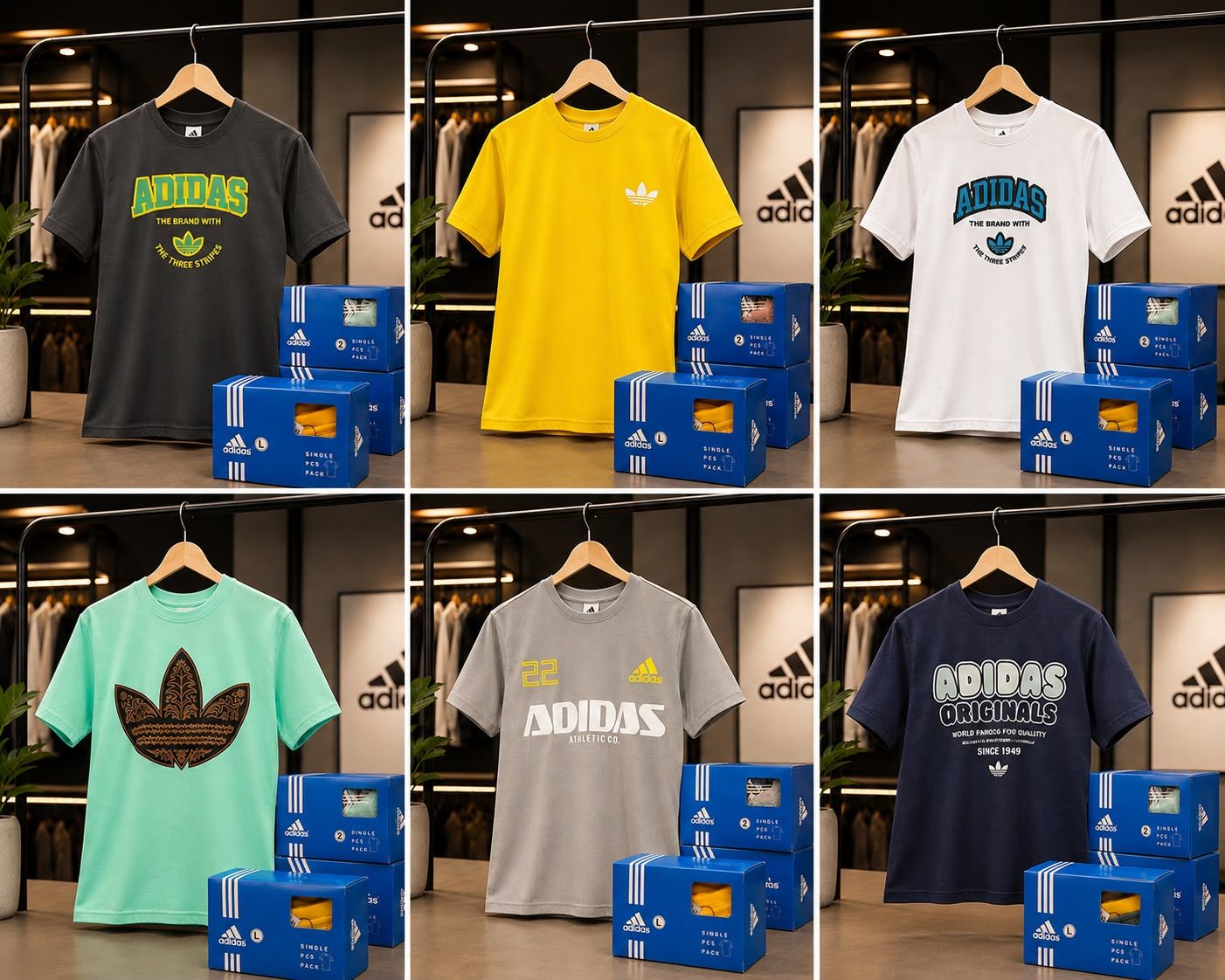 Adidas Premium Quality Round Neck Half Sleeve Men's T-Shirt - 48 Pc