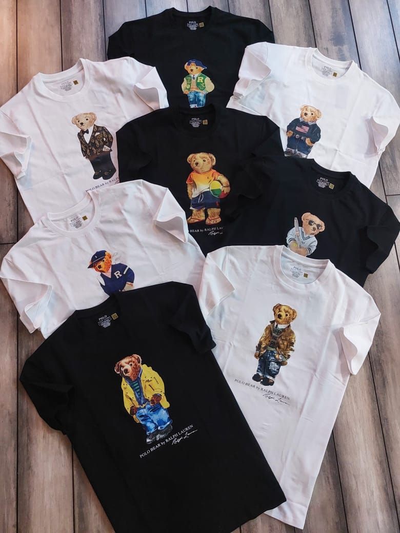 Ralph Lauren ( Teddy ) Premium Quality Cotton Round Neck Half Sleeve Men's T-Shirt - 68 Pc