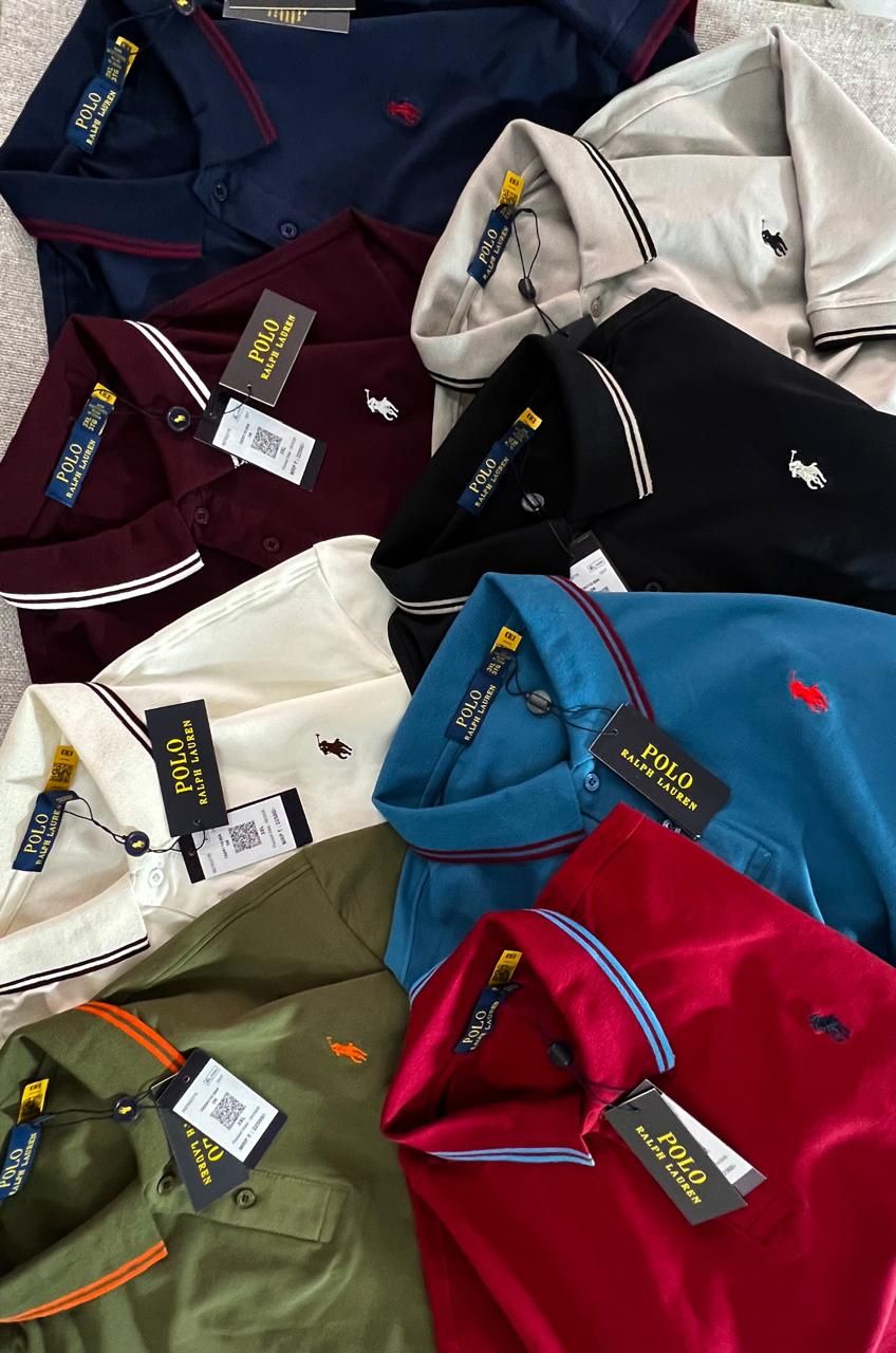 ​( Big Size ) Ralph lauren Premium Quality Collar Neck Half Sleeve Men's T-Shirt - 52 Pc