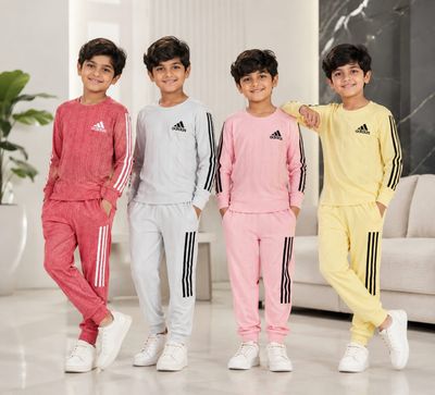 Kids Premium Quality Round Neck Full Sleeve T-Shirt &amp; Pant Set - 42 Set