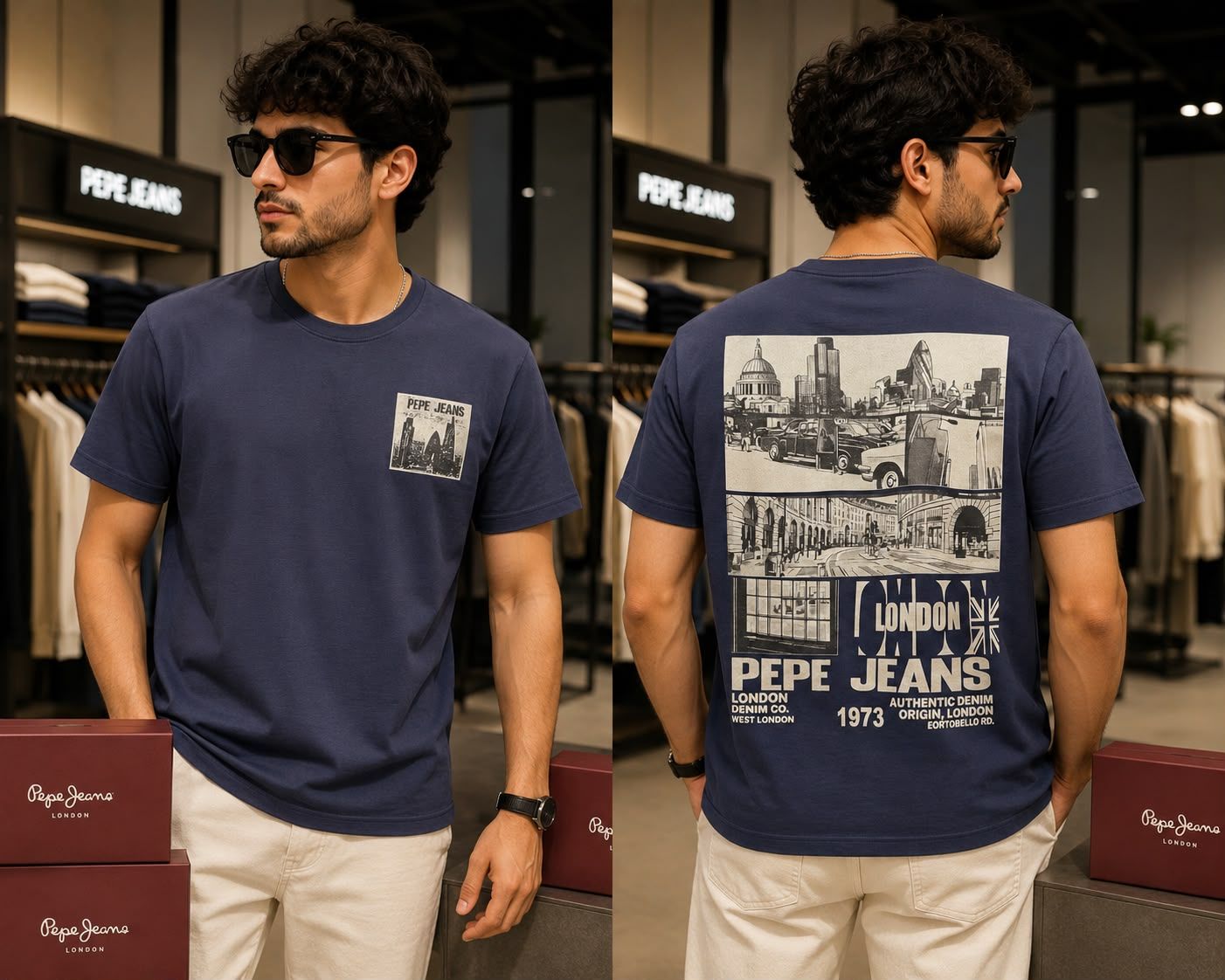 Pepe Jeans Premium Quality Cotton Round Neck Half Sleeve Men's T-Shirt - 48 Pc