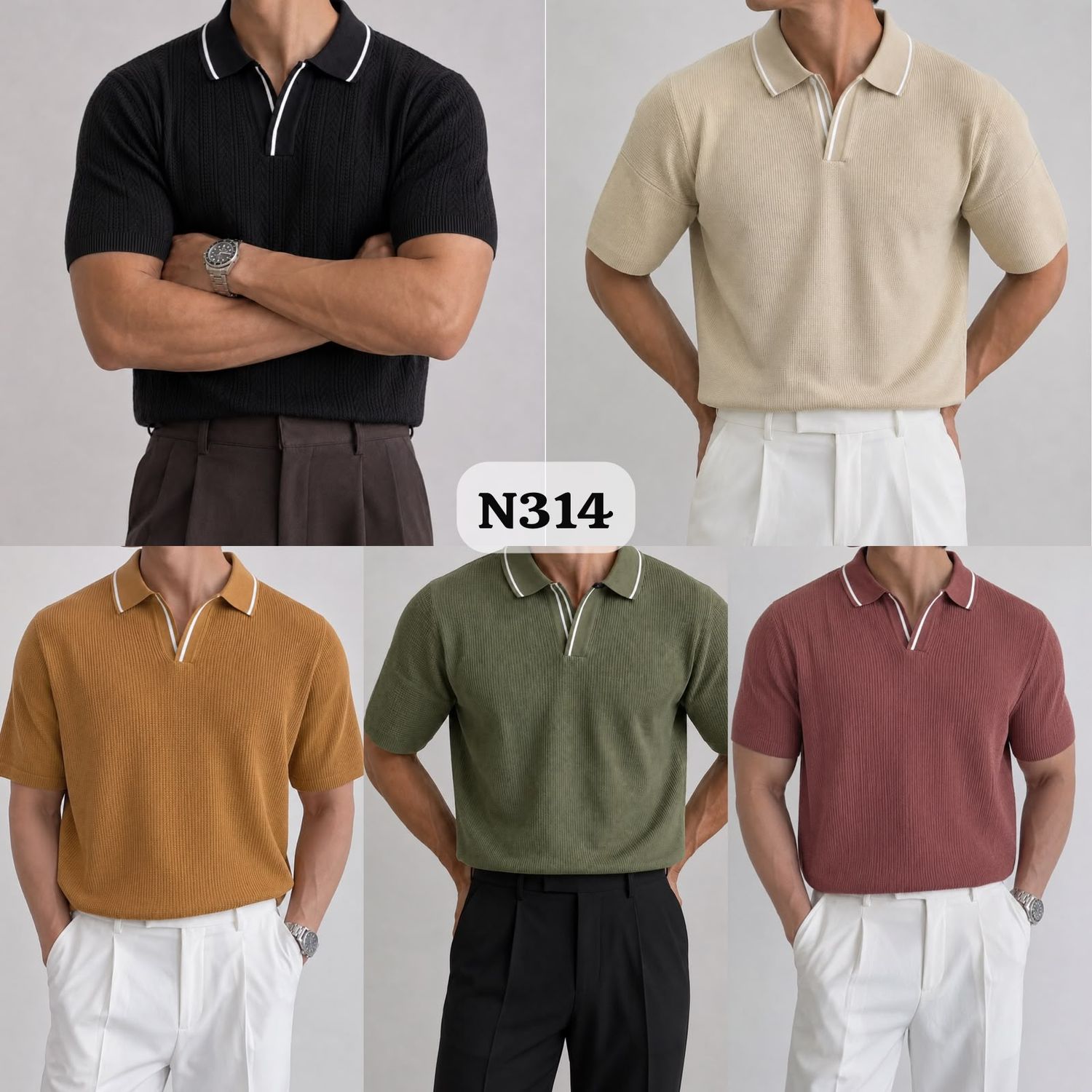 Weir8 Premium Quality Collar Neck Half Sleeve Men's T-Shirt - 60 Pc