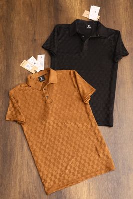 Louis Vuitton Premium Quality Collar Neck Half Sleeve Men's T-Shirt - 56 Pc