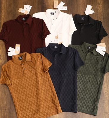 Louis Vuitton Premium Quality Collar Neck Half Sleeve Men's T-Shirt - 56 Pc