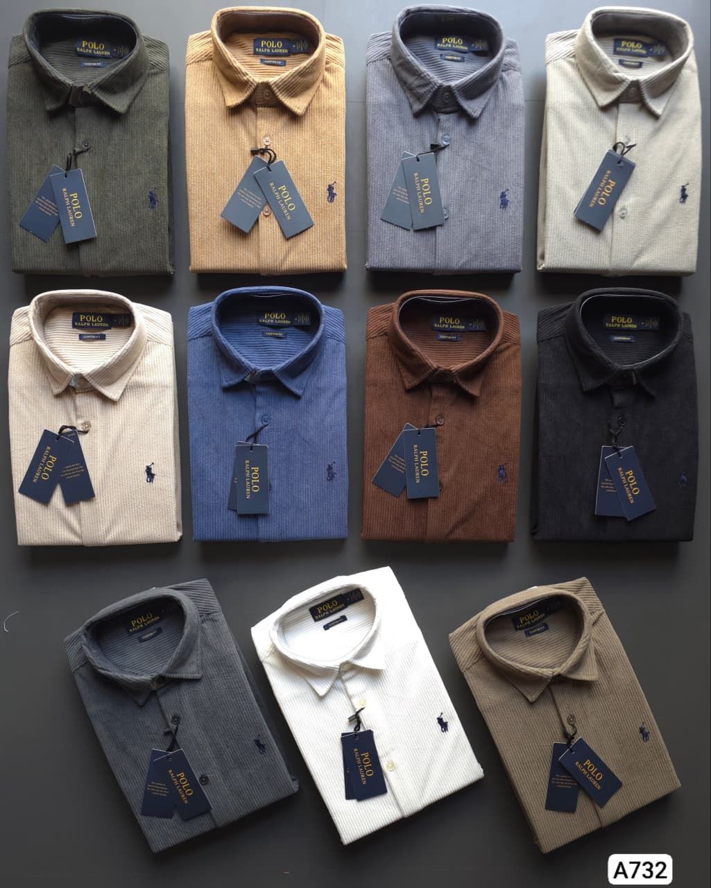 Ralph Lauren Premium Quality Collar Neck Full Sleeve Men's T-Shirt - 44 Pc