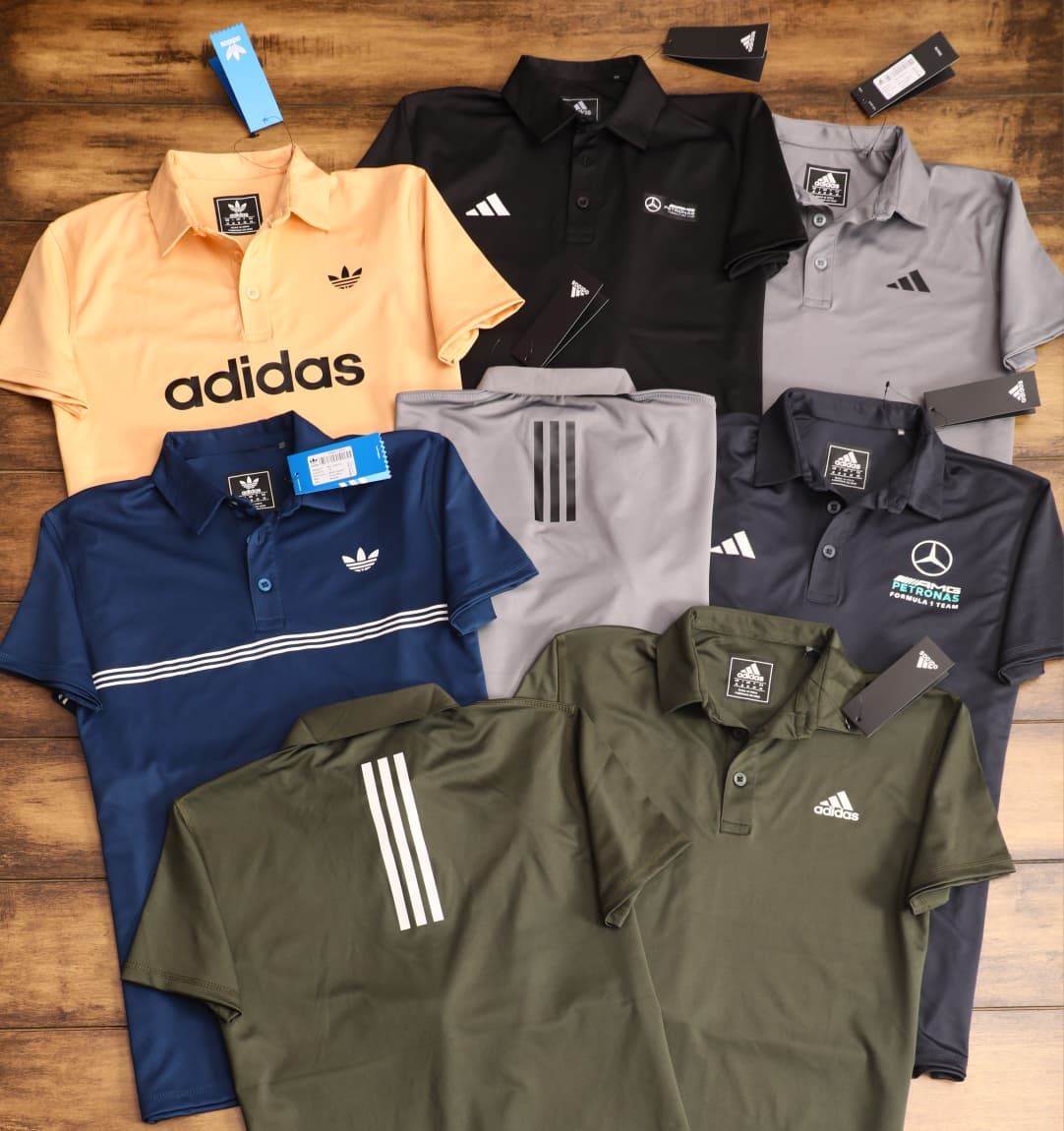 Adidas Premium Quality Fourway Butter Lycra Collar Neck Half Sleeve Men's T-Shirt - 50 Pc