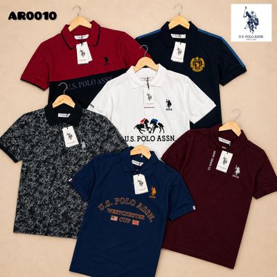 Us Polo Premium Quality Cotton Collar Neck Half Sleeve Men's T-Shirt - 56 Pc