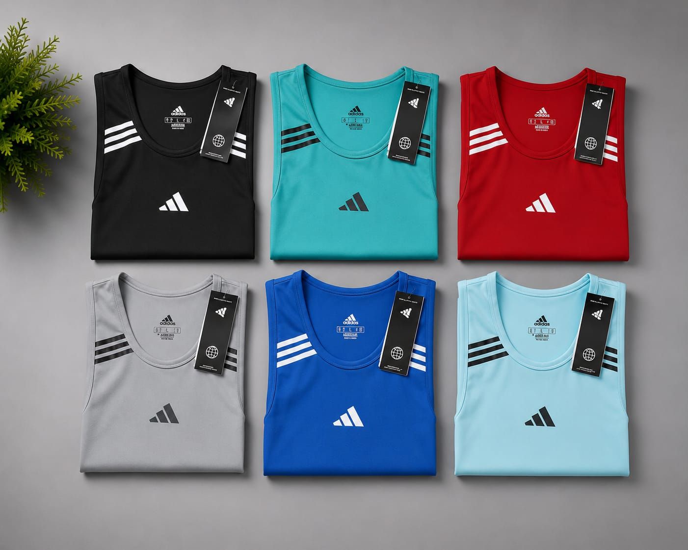 Adidas Premium Quality Micro Polyester Dot Knit Men's Gym Vest - 52 Pc