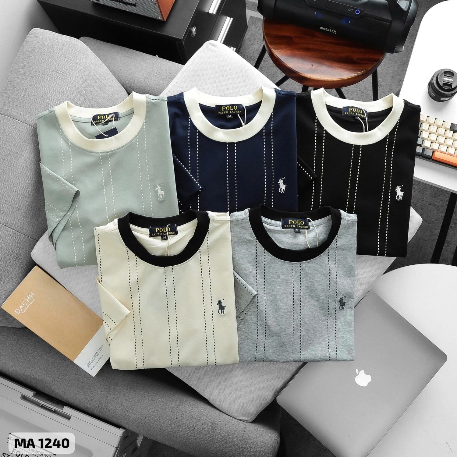 Ralph Lauren Premium Quality Cotton Round Neck Half Sleeve Men's T-Shirt - 48 Pc