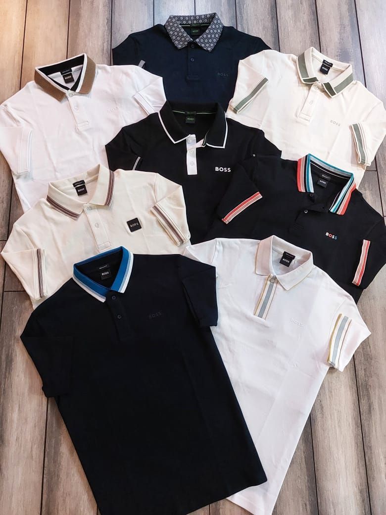 Boss Premium Quality Collar Neck Half Sleeve Men's T-Shirt - 68 Pc