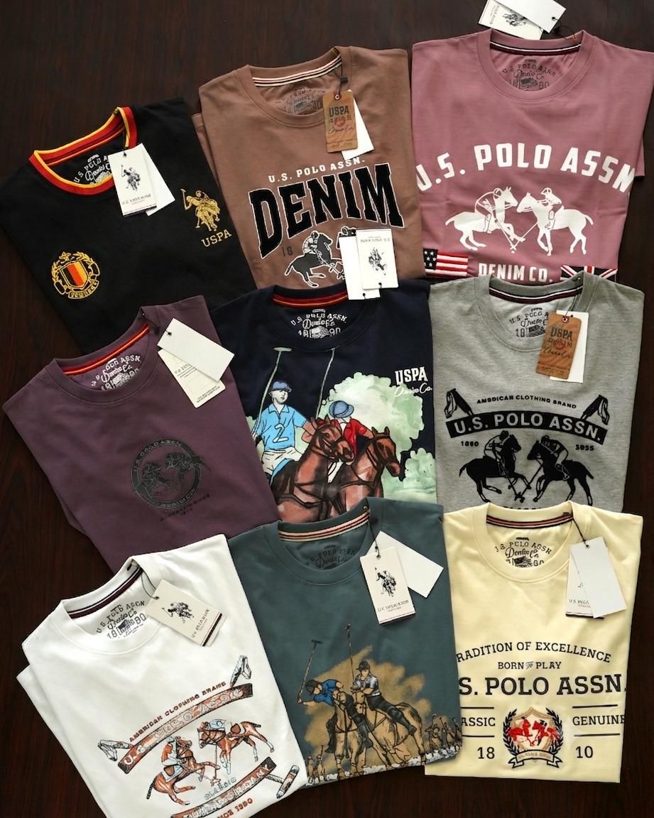 Us Polo Premium Quality Cotton Crew Neck Half Sleeve Men's T-Shirt - 75 Pc