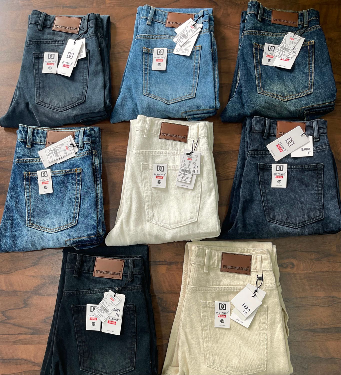 Distance Denim Premium Quality Cotton Baggy Fit Men's Denim Jeans - 60 Pc
