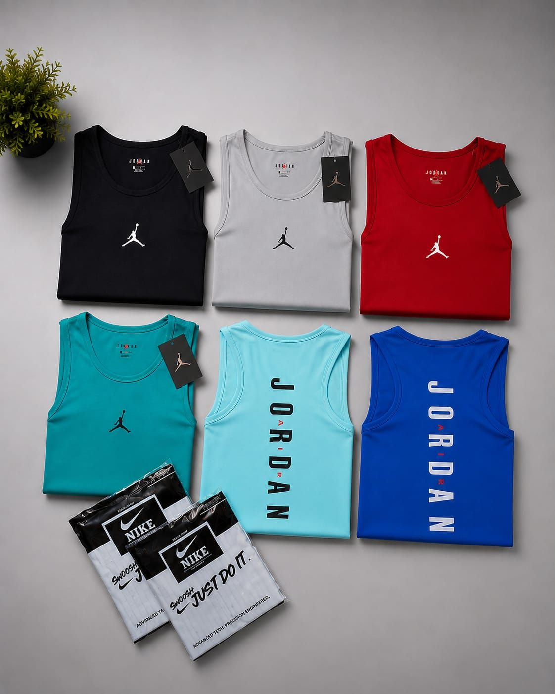 Nike - Jordan Premium Quality Micro Polyester Dot Knit Men's Gym Vest - 52 Pc