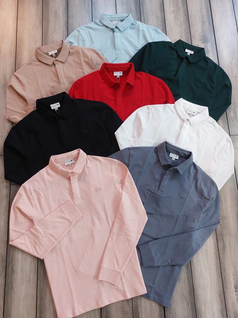 Men's Branded Premium Quality Collar Neck Full Sleeve Men's T-Shirt - 60 Pc