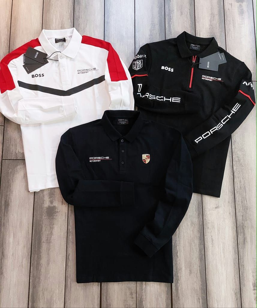 Boss x Porsche Premium Quality Collar Neck Full Sleeve Men's T-Shirt - 46 Pc