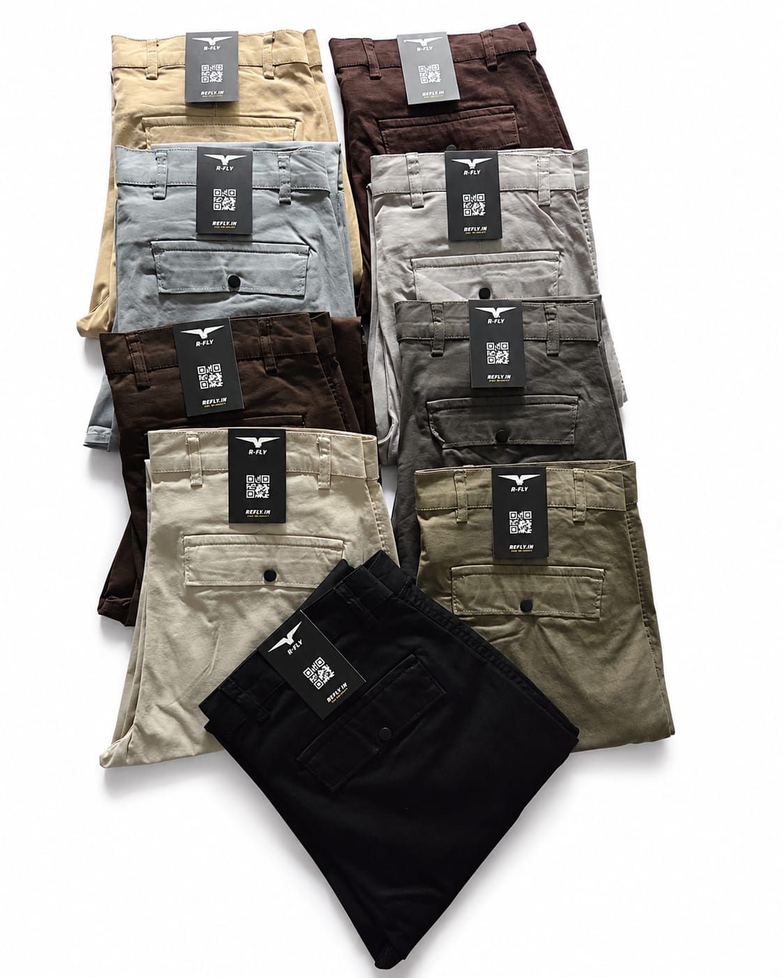 ( Big Size ) Refly Premium Quality Cotton Lycra Men's Cargos Pant - 60 Pc