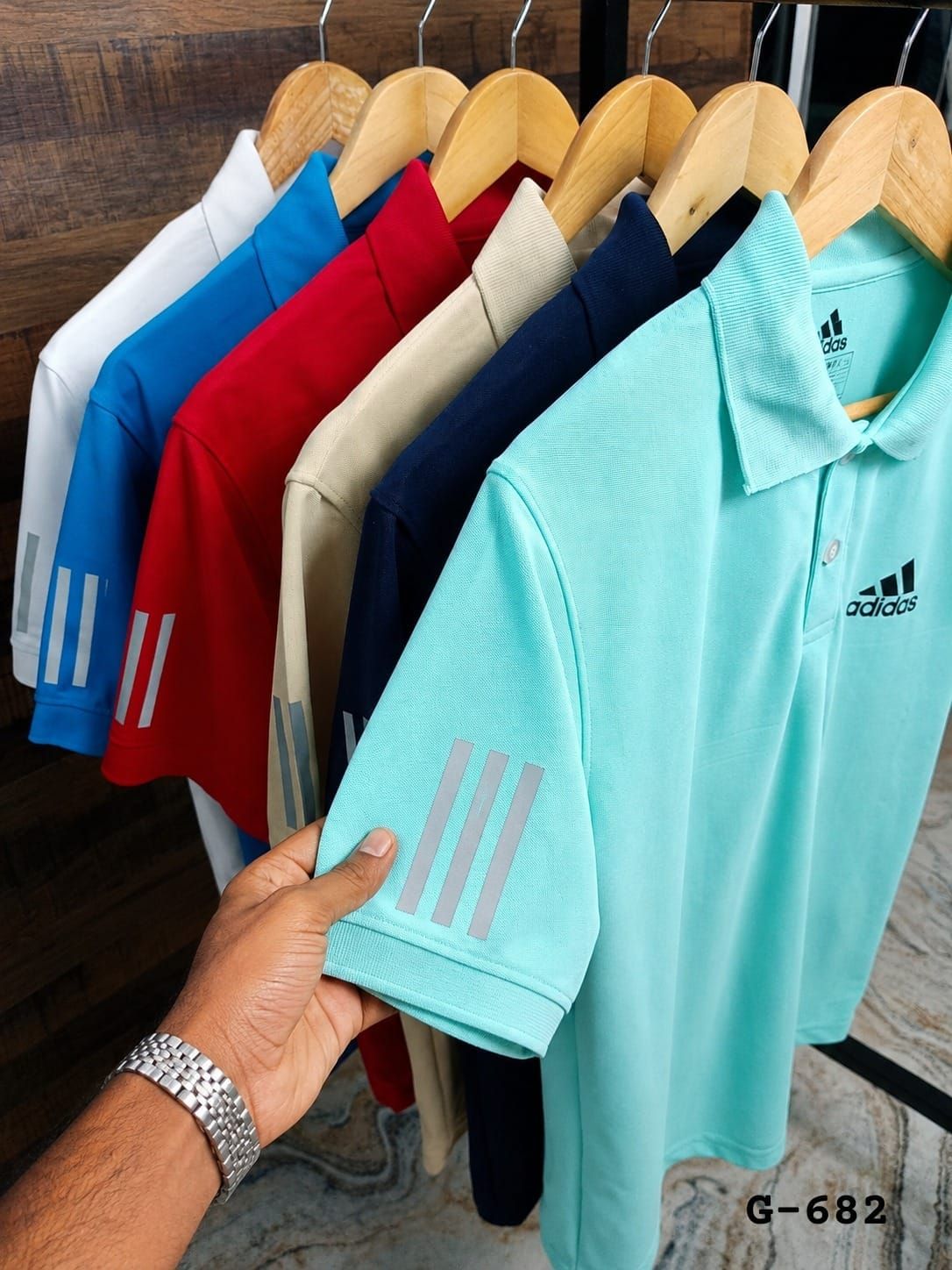 Adidas Premium Quality Sports Polyester fabric Collar Neck Half Sleeve Men's T-Shirt - 52 Pc