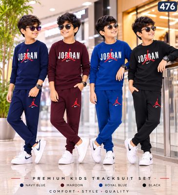 Jordan Premium Quality Round Neck Full Sleeve Kid's T-Shirt And Pant - 52 Pc