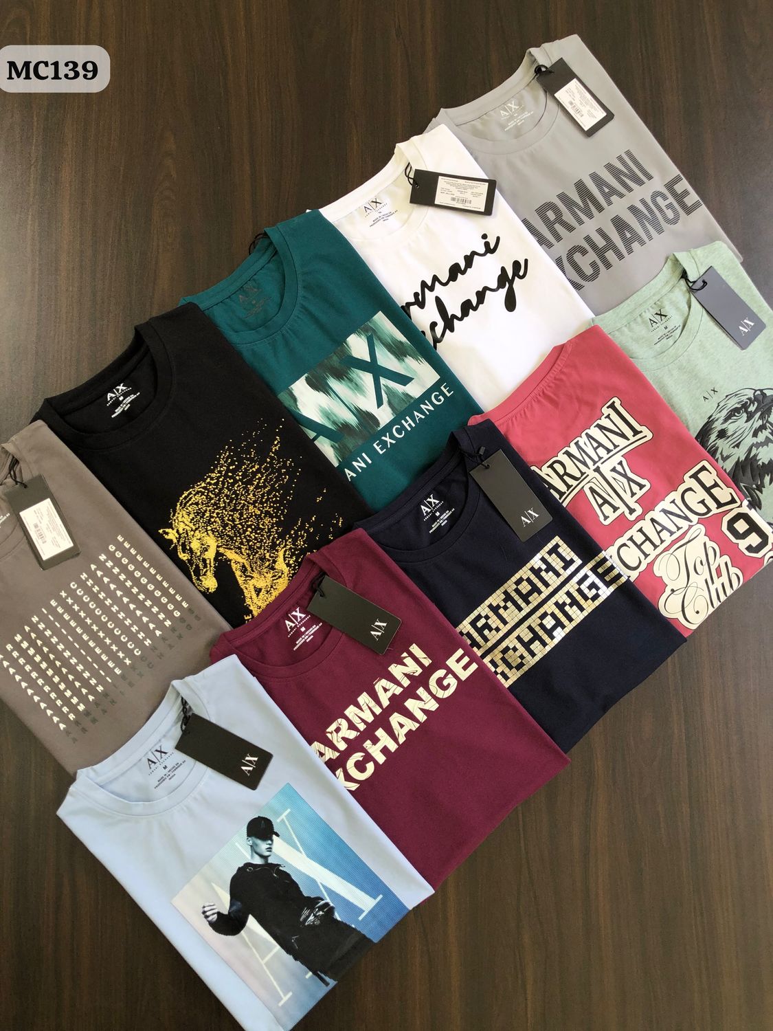 Armani Exchange Premium Quality Round Neck Half Sleeve Men's T-Shirt - 46 Pc